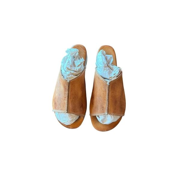 Bed Stue Fairlee Platform Rustic Brown Leather Slides Women's Size 6 - Picture 5 of 12